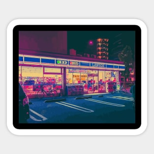 Japan night city Sticker